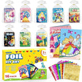 PARTYWIND Party Favors for Kids, 16 Pack Foil Art & Craft Books Bulk for Kids 4-8, Easter Basket Goodie Bag Stuffer & DIY Creative Activity Toys for Kids Birthday Party Favors, Classroom Prizes