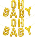 2 Set 12Pcs Gold Oh Baby Letter Balloons 16in Balloon Baby Shower Decorations Party Decor Gold Letter Balloons Oh Baby Party Supplies