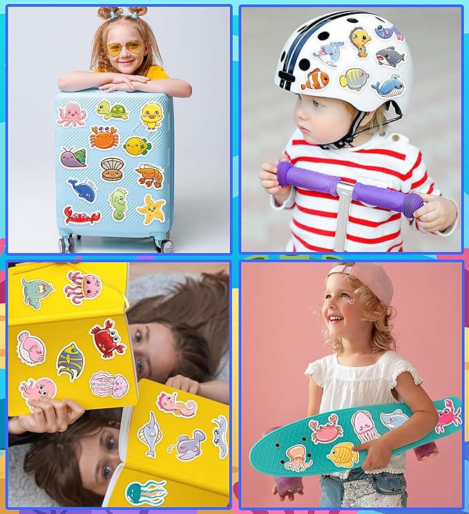 Summer Stickers, 100Pcs Beach Stickers for Kids - Vinyl Summer Games Toys Gifts Activities Party Favors Supplies, Motivational Reward Stickers for Kids Classroom Must Haves School Supplies