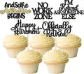 Gyufise 30Pcs Happy Retirement Cupcake Toppers Officially Retired No Work Zone Adventure Begins Cupcake Picks for Retirement Theme Farewell Birthday Party Cake Decorations Supplies Black