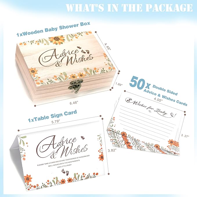 Shower Advice Cards For Parents To Be, Advice For New Parents Shower, Shower Decorations Girl, Wishes For Cards For Shower Games Boy, Advice And Wishes Box, Style-A