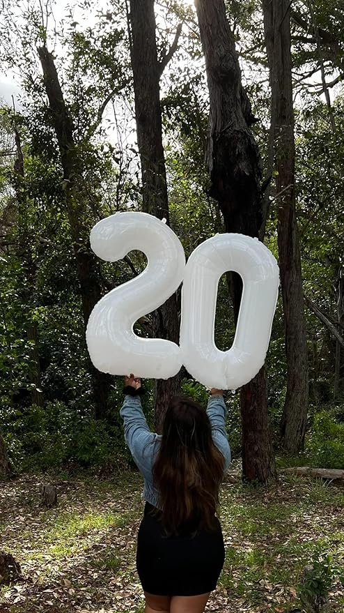 Number 0 Balloons 40 Inch White Number Balloons for 10 20 30 40 50 60 70 80 90 100 Numbers Balloon Birthday Decorations Wedding Event Baby Shower