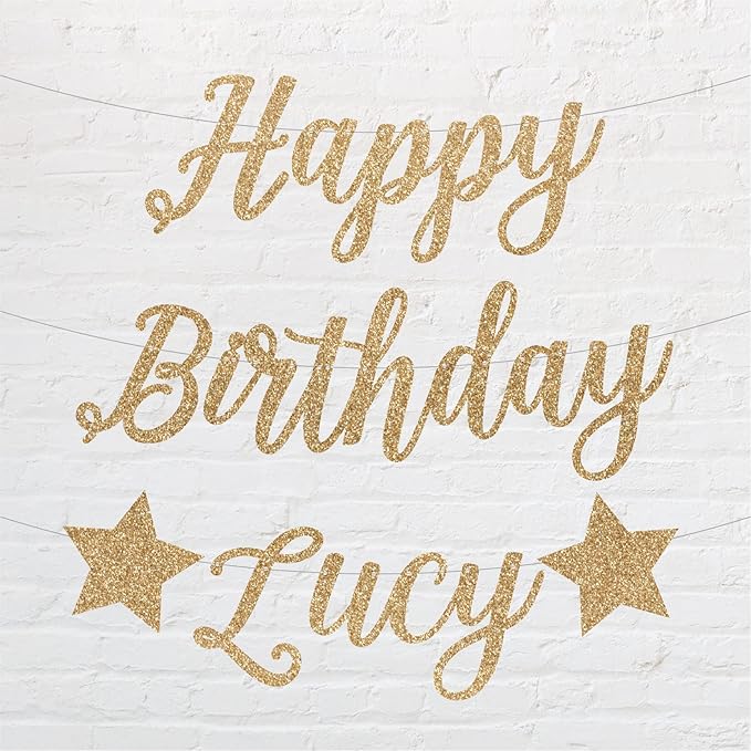 Custom Script Party Banner for Birthday, Wedding, and Party/Personalized Name Cursive Banner/Customizable/Gold/Silver
