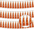 3P Metallic Fringe Tassel Banner Garland Foil Tinsel Streamer Wall Hanging Curtain Backdrop Banner for Parade Floats, Halloween Decorations, Christmas Day, Fall, Thanksgiving Party Decoration(Orange)