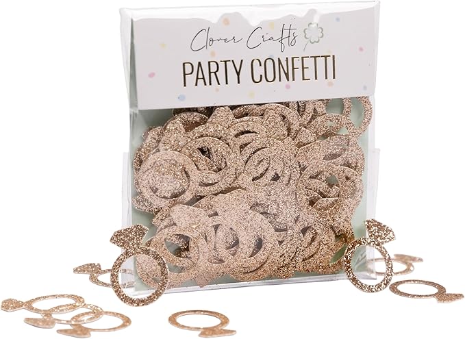 50 x Engagement Ring table confetti/scatter, bachelorette party decorations (Rose Gold)