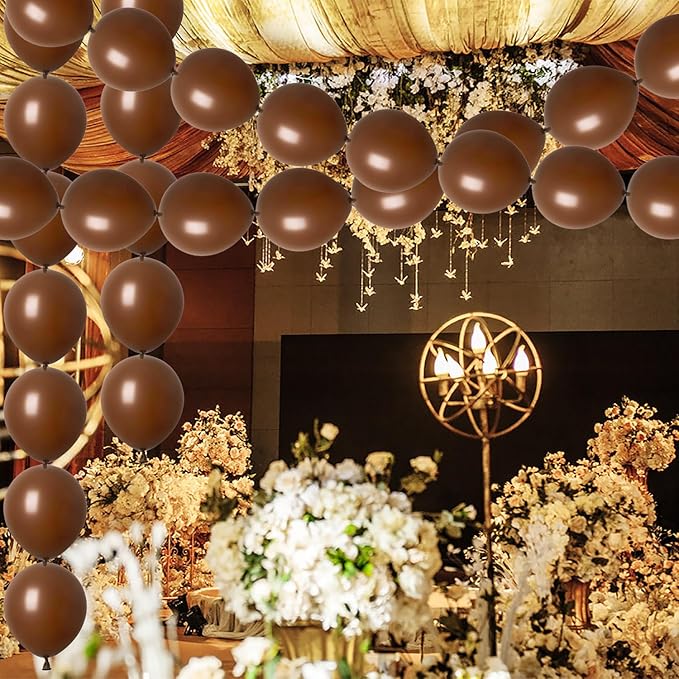 Link Balloons Brown 6 Inch 12 Inch Latex Quick Linkale Balloon 160 Pcs for Birthday, Halloween, Christmas, Party Festival Decorations