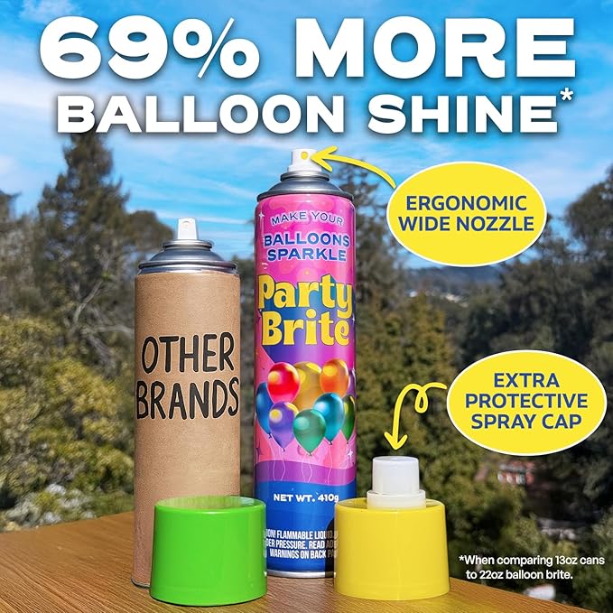 XL Balloon Shine Spray with Drop cloth, 22 oz - Instant Long-Lasting Gloss for Latex Balloons - No-Wipe, Mess-Free Aerosol - Water-Resistant, Silicone-Based - for Party & Event Décor - Made in USA