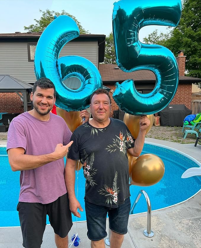 8 Balloon, Blue Number Balloons 40 Inch, 8th Birthday Decorations for Boys Girls, Blue Birthday Balloons Party Supplies, Number 8 Balloon