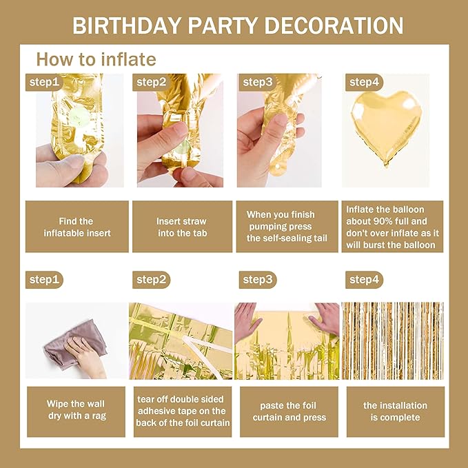 Engagement Party Decorations Set, Gold and White Balloon, MR & MRS Balloons with Foil Backdrop, Cake Toppers and Banners,Sash