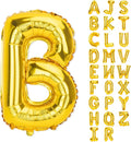 Gold Letter Balloons 40 Inch B Balloon Letters B Alphabet Balloons Giant Letters With Straw Big Balloons Foil Large Gold Balloons For Birthday Party Decorations Wedding Thanksgiving Christmas Balloons