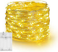 Dazzle Bright Fairy Lights Battery Operated, 20 FT 60 LED Silver Wire Waterproof Battery Operated String Lights, Christmas Decorations for Indoor Outdoor Bedroom Yard Party Decor, Warm White