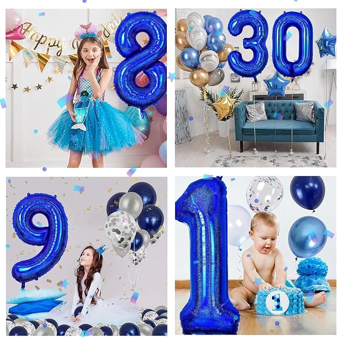 40 inch Navy Blue Number Balloon Dark Blue 8 Balloons Giant Foil Helium Balloons Blue Number 8 Balloon for 8th Birthday Party Decorations