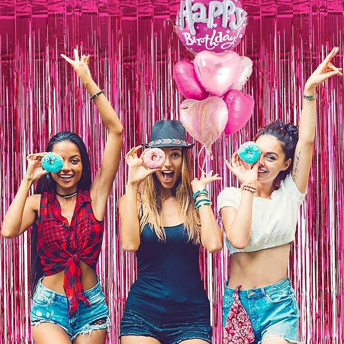 36inch Hot Pink Happy Birthday Foil Balloons Decorations for Birthday Party Decorations Princess Girl Birthday
