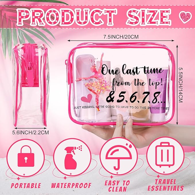 Cunno Makeup Bags Gifts for Women Teacher Beach Cruise Swim Nurse Dance Happy Graduation Gift Survival Kit Clear Cosmetic Bags PVC Waterproof Travel Toiletry Handbags Purses Organizer(Dance)