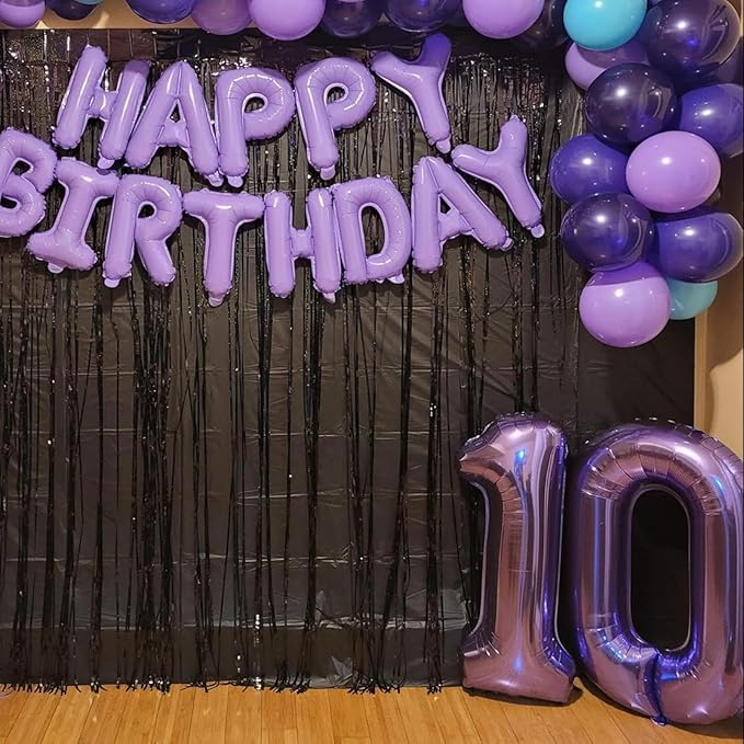 Large 10 Balloon Number Purple, 40 Inch Helium Foil Number 1 & 0 Balloons Self Inflating with Confetti Balloons for Girls Women 10th 1st Birthday Party Balloons Anniversary Decorations Supplies