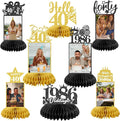 8Pcs 40th Birthday Decoration for Men Women Happy 40th Birthday Table Decorations Cheers to 40th Honeycomb Centerpieces Birthday Party Decorations Black and Gold 40th Birthday Party Favors