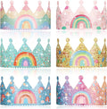 Kathfly Rainbow Birthday Party Hats Crown Headbands for Kids Birthday, Event, Rainbow Theme Party Supplies