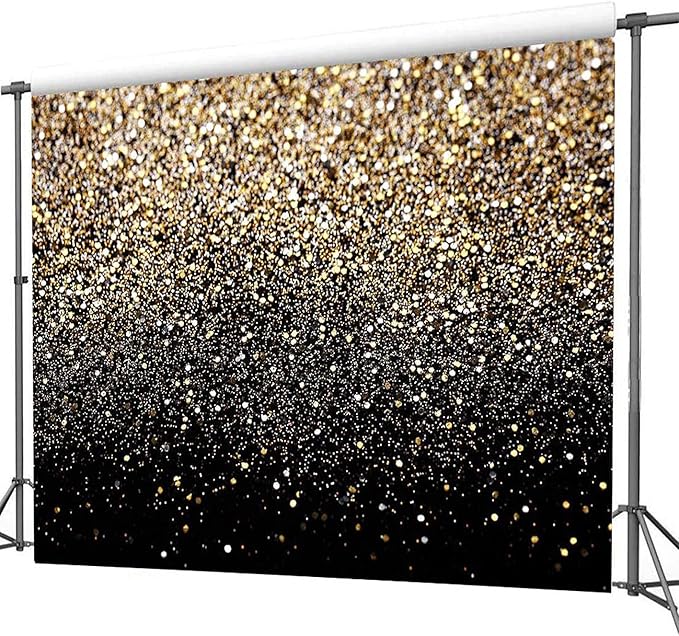 CYLYH 10X10ft Glitter Backdrop Golden Spots Backdrop Vintage Astract Glitter Background Wedding Adult Baby Children Party Decor D417,Gold