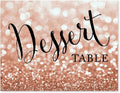 Andaz Press Wedding Party Signs, Glitzy Rose Gold Glitter, 8.5x11-inch, Dessert Table, 1-Pack, Bokeh Colored Party Supplies