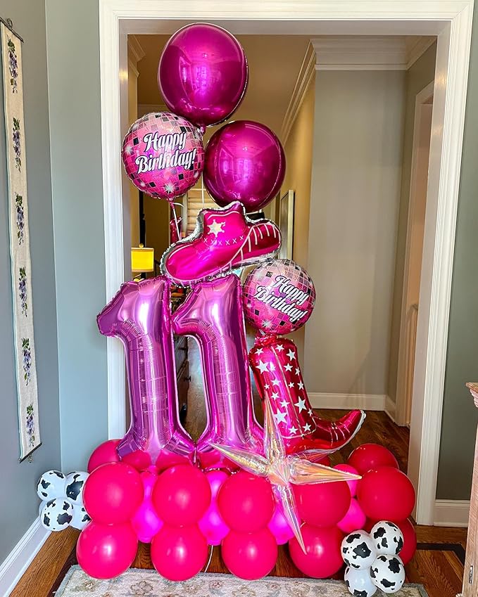 Hot Pink Number 1 Balloon 40 Inch, 1st Birthday Balloon for Baby Boy Girl Toddler First Birthday Decorations, Shiny Hot Pink Party Supplies
