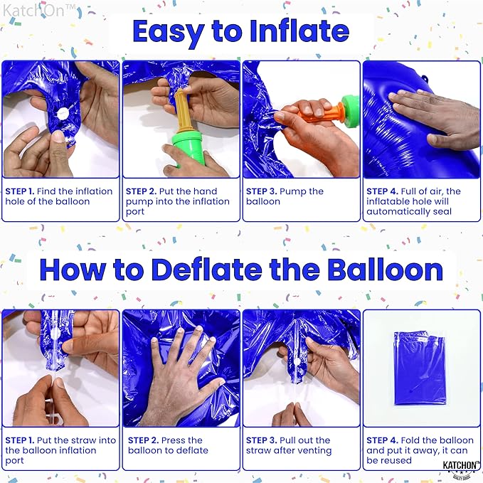 KatchOn, Giant Navy Blue Number 6 Balloon - 40 Inch | 6th Birthday Balloon for 6th Birthday Decorations | 6 Balloons for Birthday | Number Balloons for Anniversary Decorations