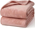 Hansleep Fleece Dusty Pink Full Blanket, Super Soft Flannel Fuzzy Plush Cozy Blanket for All Seasons, Dusty Pink, Full 84x90 Inches