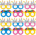 12PCS Happy Birthday Glasses, Birthday Party Paper Eyeglasses Photo Booth Props for Birthdays Party Supplies Decorations