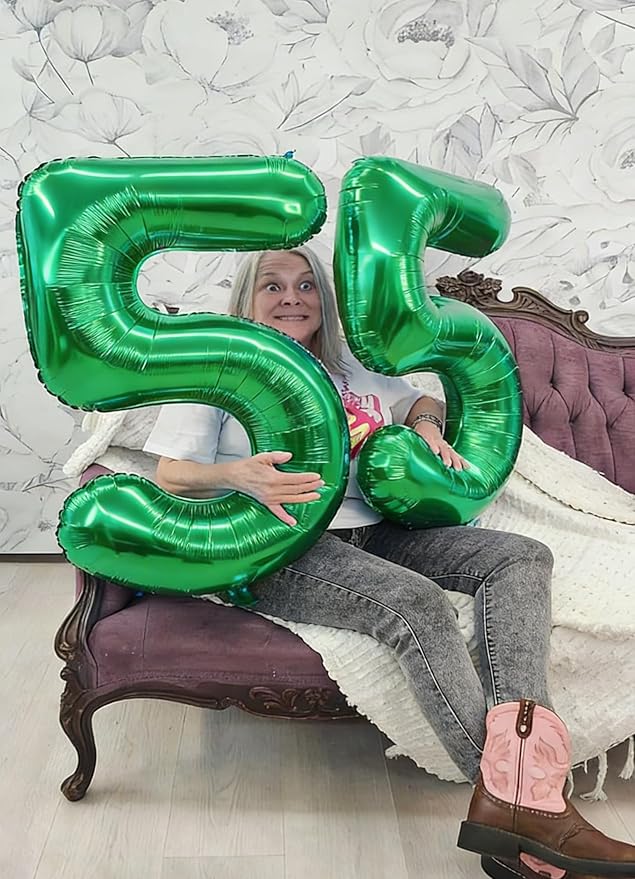 Number 15 Balloons, Balloons for Woman Man 15th Dark Green Birthday Party Decoration, 40 Inch Foil Number Ballon for 15, 51 Anniversary, Bridal Shower, Graduation, Valentine's Day, Easter