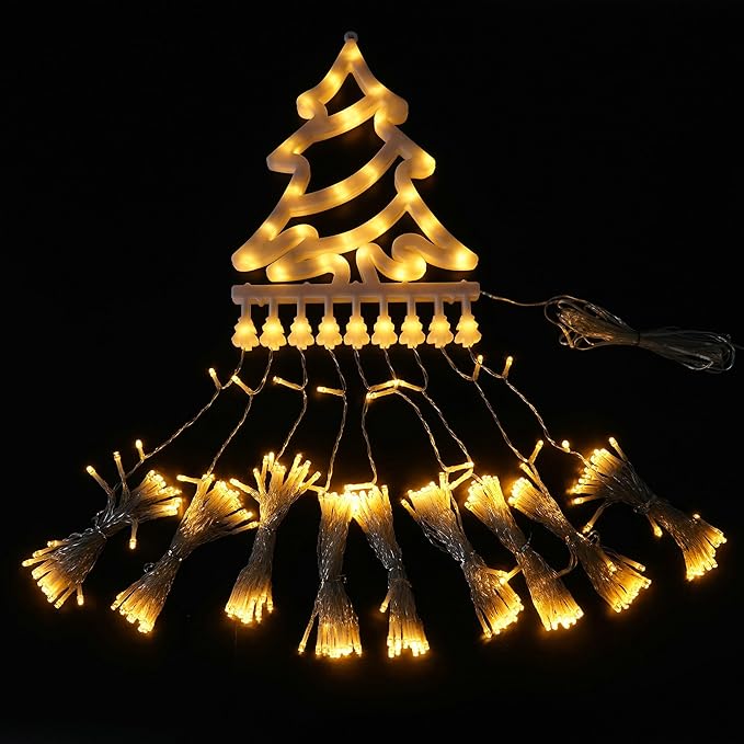Outdoor Christmas Tree String Lights with 9 Strands 11.5ft, 350 LED Christmas Tree Lights with 8 Modes, Waterproof for Yard Patio Xmas Wedding,Party,New Year (Warm White)
