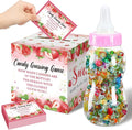 Glenmal 52 Pcs Baby Shower Games Gift Sets Large Baby Bottle for Shower Game Guess How Many Candies Decorations for Gender Reveal(Strawberry)
