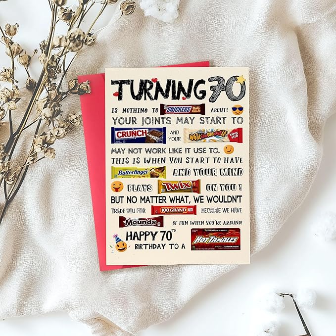 70th Birthday Card Gifts for Women Men, Happy 70th Birthday Card, Unique 70th Birthday Decorations for Dad Mom, Cool Gifts for 70 Year Old Woman Man