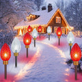 Brightown Super Jumbo C9 Christmas Pathway Lights Outdoor - 2 Pack Total 22FT 10 LED Strawberry Jumbo C9 Pathway Light, Giant Christmas Lights Outdoor Decorations for Lawn Outside, Red & Pure White