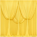 40x10FT Yellow Backdrop Curtains for Wedding Parties, Wrinkle Free Polyester Photography Backdrop Drapes for Wedding Baby Shower Birthday Parties Stage Background Stand Decorations 4x10ft,10 Panels