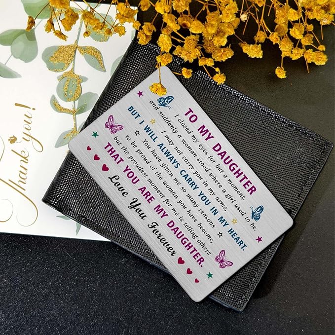 EE&YU Daughter Card Gifts - Favorite Daughter Birthday Graduation Card from Mom, I Love and Proud Adult Daughters Presents