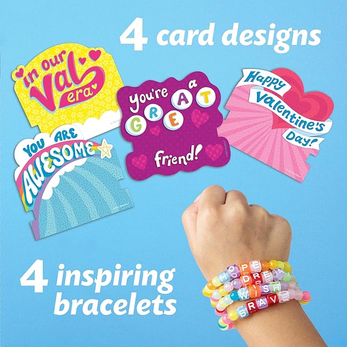 Peaceable Kingdom Valentines Box for Kids, Valentines Day Box Kit for Valentines Cards for Kids Classroom - Friendship Bracelet Valentines