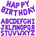 TONIFUL 65 Pcs Personalized Name Letter A-Z Balloons 16 Inch Purple Happy Birthday Balloon and 2 Sets A-Z Foil Letter Balloons Create Your Own Name Banner for Birthday Celebration Party Decorations