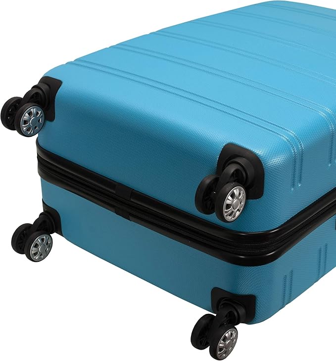 Rockland Melbourne Hardside 3 Piece Expandable Spinner Wheel Luggage Set, (20"/24"/28"), Turquoise