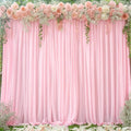 8x10FT Baby Pink Backdrop Curtains for Wedding Parties, Wrinkle Free Polyester Photography Backdrop Drapes for Wedding Baby Shower Birthday Parties Stage Background Stand Decorations 4x10ft,2 Panels