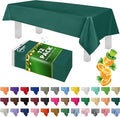 Grandipity 12 Pack Premium Disposable Plastic Tablecloth 54 Inch. x 108 Inch. Decorative Rectangle Table Cover - Dark Green