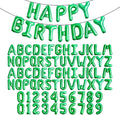 [85 PCS] 16" Green Letter Number Balloons, Happy Birthday & 2 Sets of A-Z 0-9, Foil Mylar Aluminum Hanging Alphabet for Graduation New Year eve Birthday Party Decorations