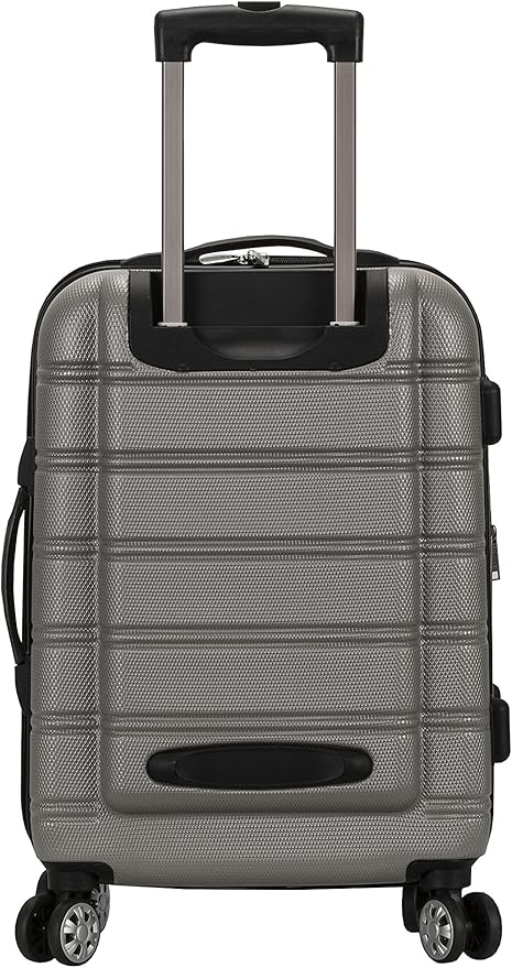 Rockland Melbourne Hardside 2 Piece Expandable Spinner Wheel Luggage Set, (20"/28"), Silver