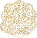 VHUWE 25 Pcs Champagne Gold Star Confetti Balloons, 12 Inch Clear Latex Balloon with Confetti Inside for Birthday Party Baby Shower Graduation Engagement Bridal Shower Decorations Supplies -Light Gold
