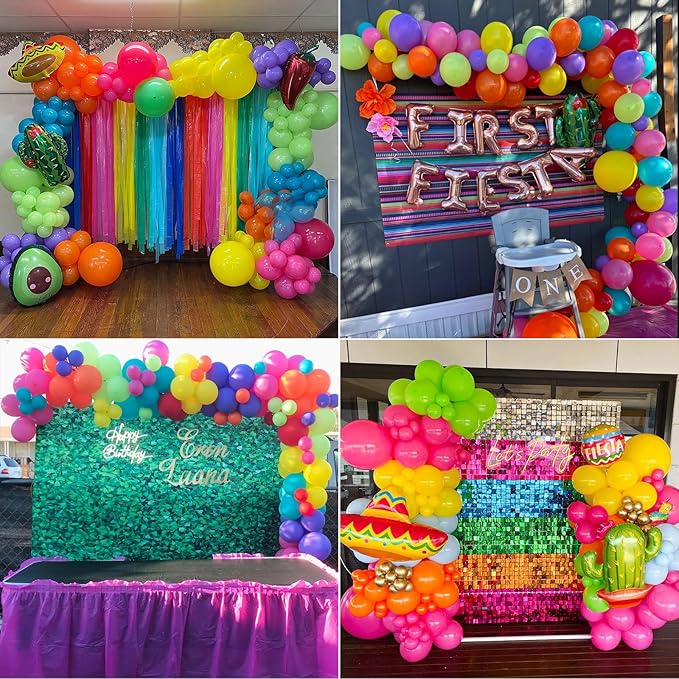 Mexican Fiesta Party Decorations Fiesta Balloon Arch Colorful Mexican Themed Balloons Garland Kit with Cactus Llama Foil Balloons Loteria Cinco De Mayo Party Decor Taco Bar Mexican Birthday Supplies