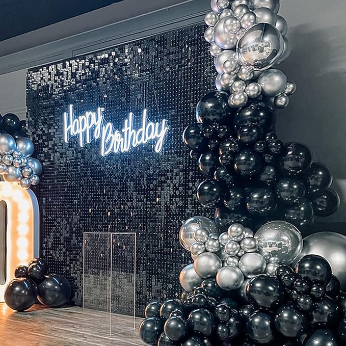 105pcs Black Balloons 12inch Party Latex Balloons for Birthday Graduation Baby Shower Anniversary New Year Holiday Party Decorations