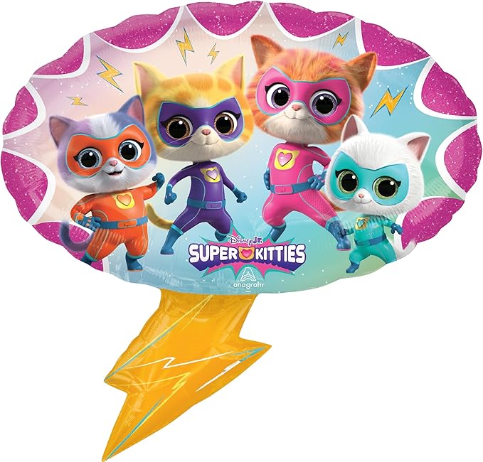 Anagram SuperKitties 4th Birthday Party Supplies 7pc Balloon Bouquet Decorations