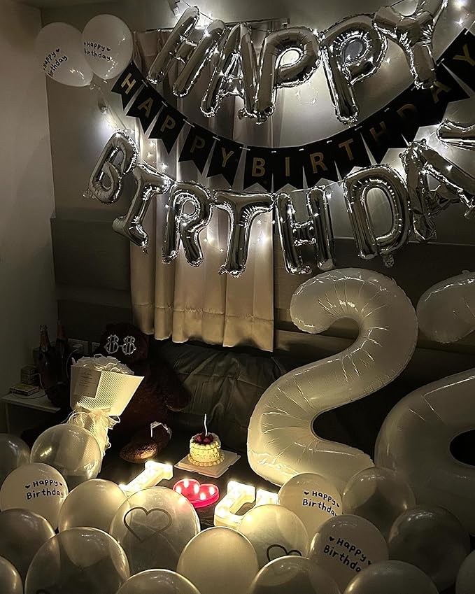 White Number 18 Balloon 40 inch, 18 Number Balloons, 18th White Birthday Decorations for Girls Boys 18 Year Old Party Supplies