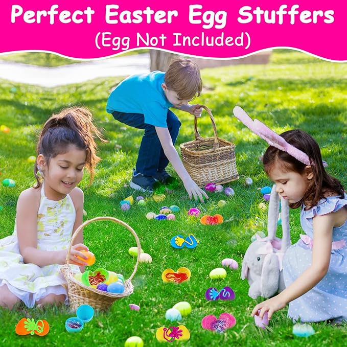 200PCS Glitter Sticky Hands Party Favors for Kids 4-8 8-12 Birthday Supplies Easter Egg Fillers Goodie Bag Stuffers Classroom Treasure Box Toys Carnival Prizes Mini Bulk Treat Trinkets Pinata Stuff