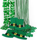 HOOSUN 15 Pack St Patricks Day Beads Necklaces Bulk,St Patricks Day Decorations Accessories for Party Favors,St Patrick's Day Necklaces Party Supplies,Saint Patricks Day Green Beads Shamrock Necklace
