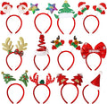 MGparty 12 Pieces Christmas Headbands Christmas Parties Favors Decoration Supplies Xmas Gifts Photo Booth Xmas Tree Snowman Reindeer Antlers Santa Hat