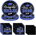 Black and Blue Graduation Decorations 2026,200pcs Blue Graduation Plates and Napkins Congrats Grad Class Of 2026 Plates and Napkins for Graduation Party Supplies ,Serve 50